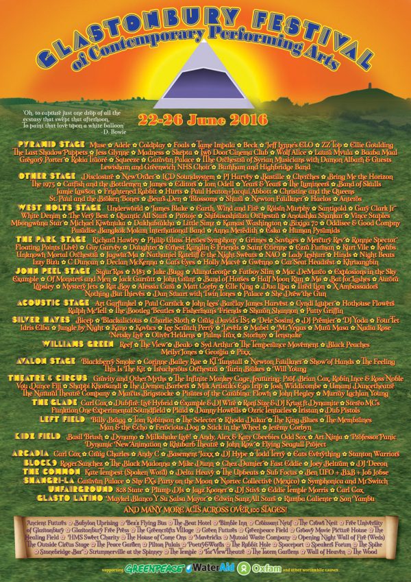 Here’s the full Glastonbury lineup. I can only imagine handling guest ...