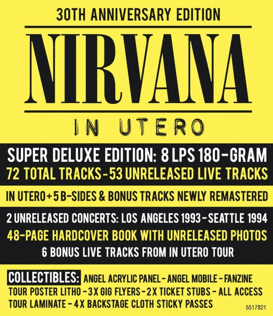 Nirvanas In Utero 30th Anniversary Multi Format Reissues Set To Be